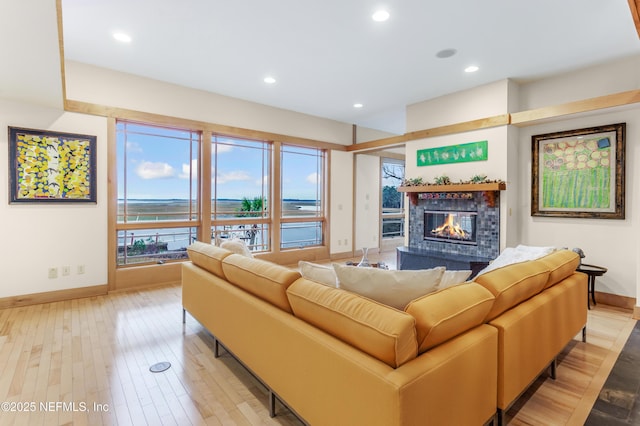 living room featuring light hardwood / wood-style floors