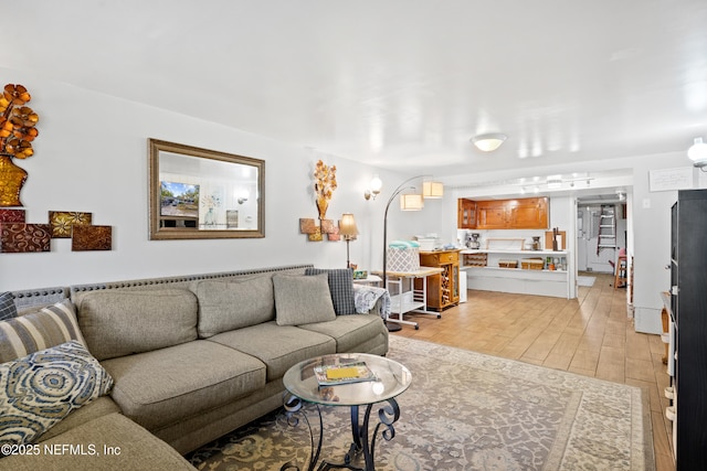 living room featuring light hardwood / wood-style floors