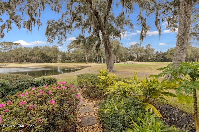 view of yard featuring a water view