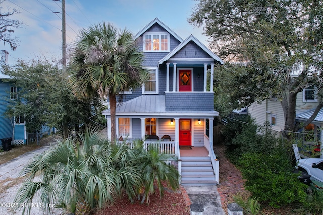 view of front of property with a porch