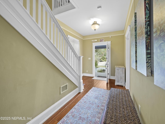 entryway featuring dark hardwood / wood-style floors