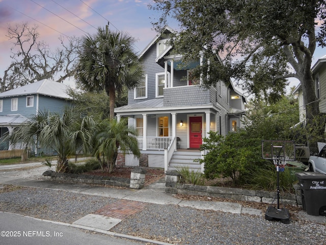 view of front of home with covered porch