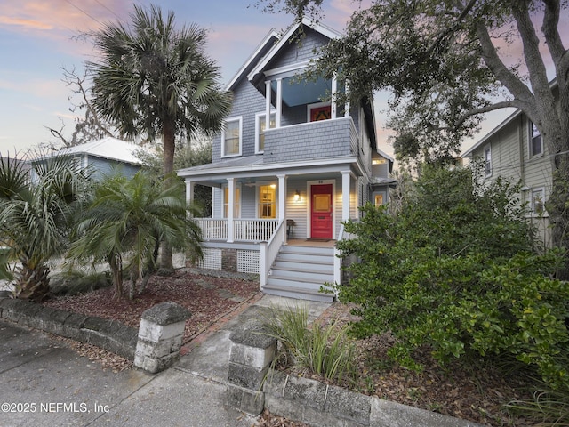 view of front of house with covered porch