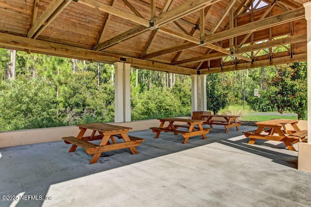 view of patio with a gazebo