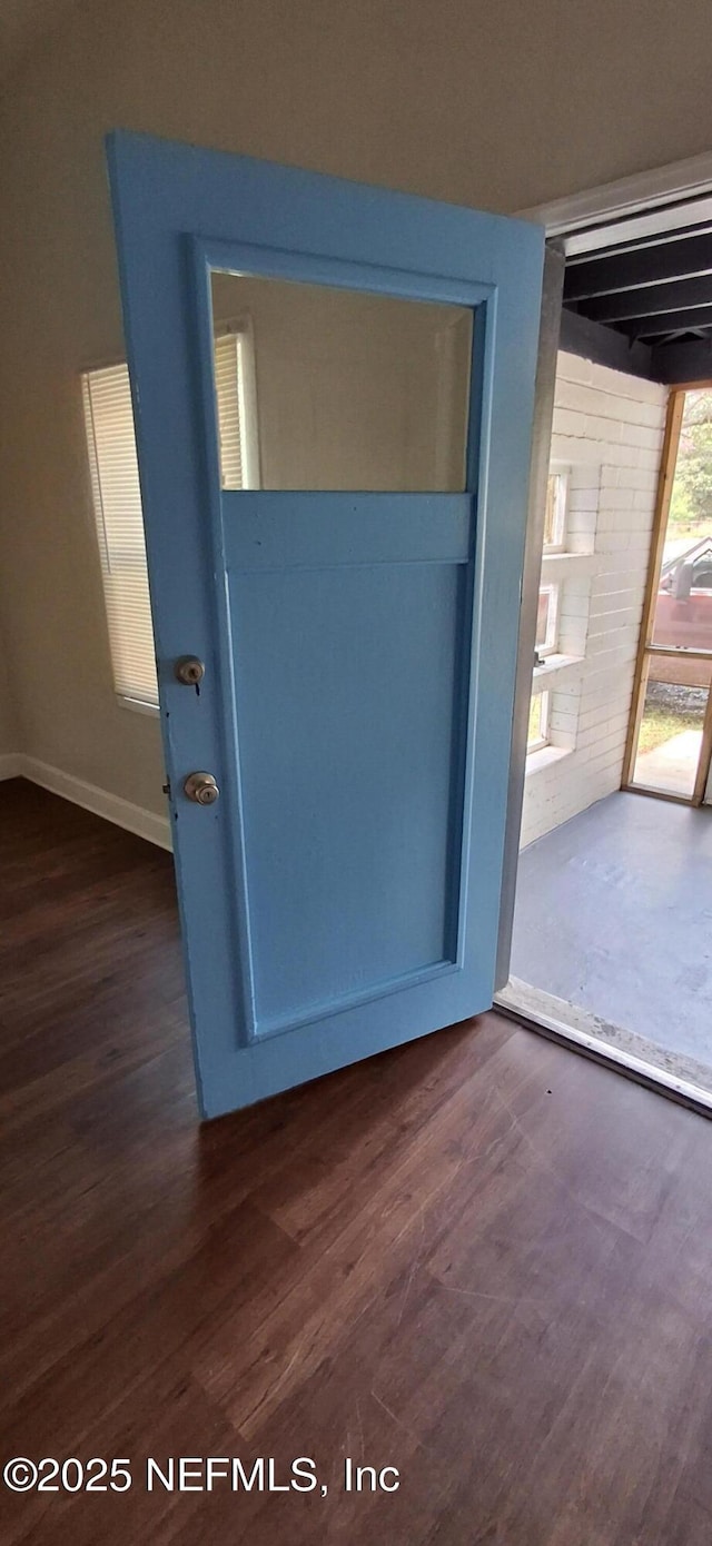 entryway with dark hardwood / wood-style floors