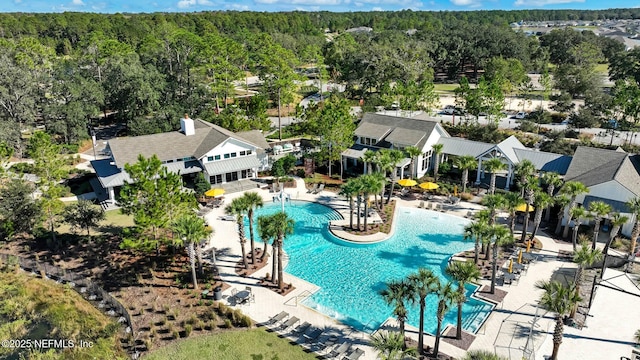 view of pool featuring a patio area