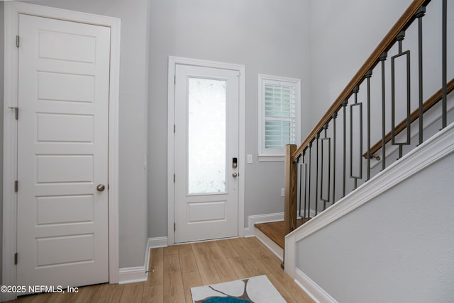 foyer featuring light wood-type flooring