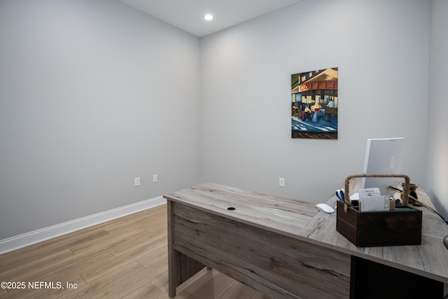 office featuring light hardwood / wood-style flooring