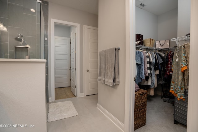 bathroom featuring walk in shower