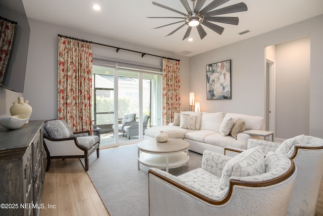 living room featuring hardwood / wood-style flooring