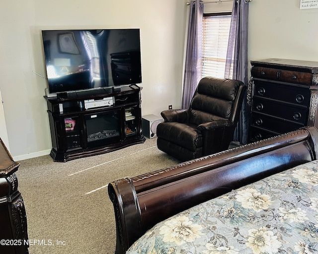 living room with carpet flooring