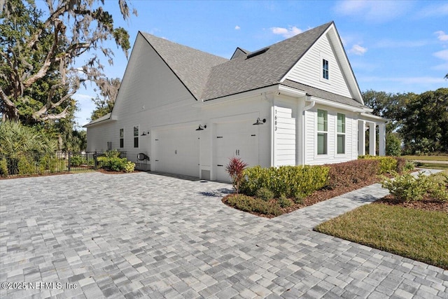 view of home's exterior with a garage