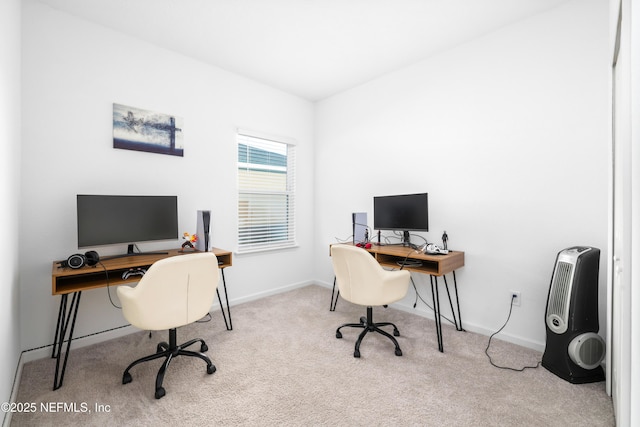 office featuring light carpet