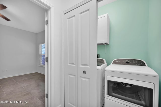 laundry area featuring washing machine and dryer