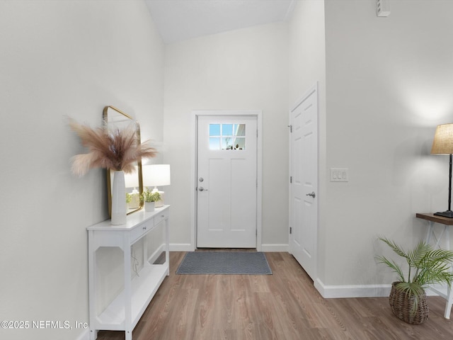 foyer entrance featuring wood-type flooring