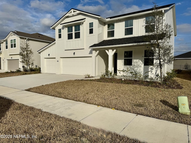 view of front of house with a garage