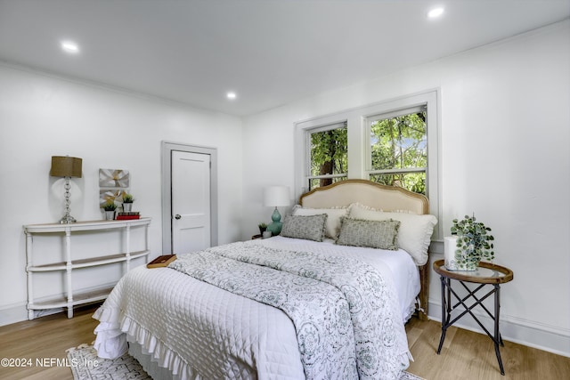 bedroom with wood-type flooring