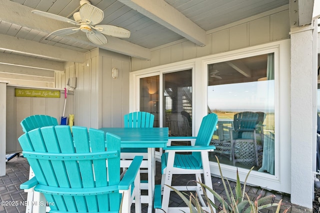 view of patio / terrace with ceiling fan