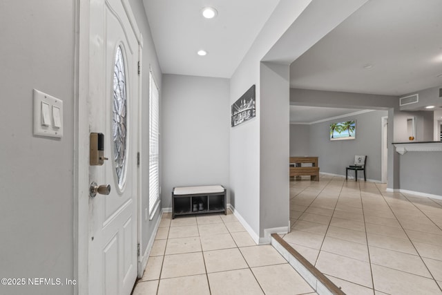 view of tiled entrance foyer