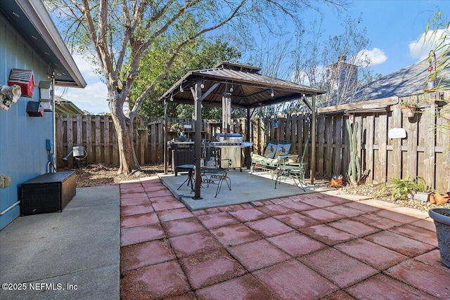 view of patio / terrace with a gazebo