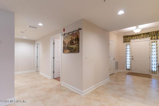 entrance foyer with crown molding