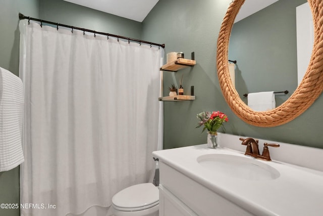 bathroom with toilet and vanity