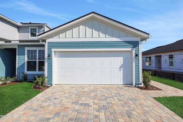 exterior space featuring a garage