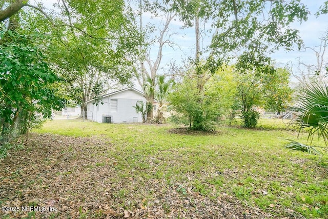 view of yard with central AC