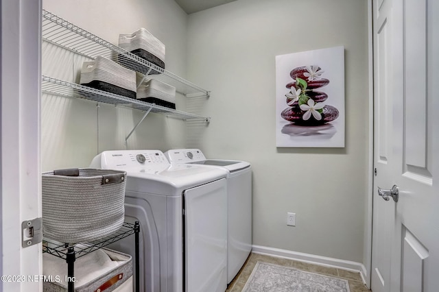 laundry area featuring separate washer and dryer