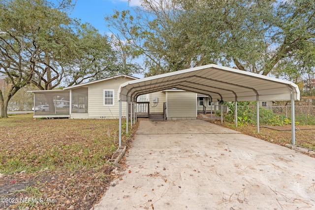 view of car parking featuring a carport