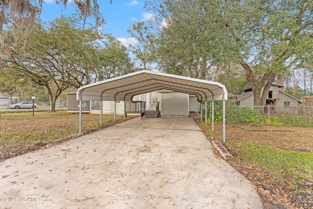 view of car parking with a carport