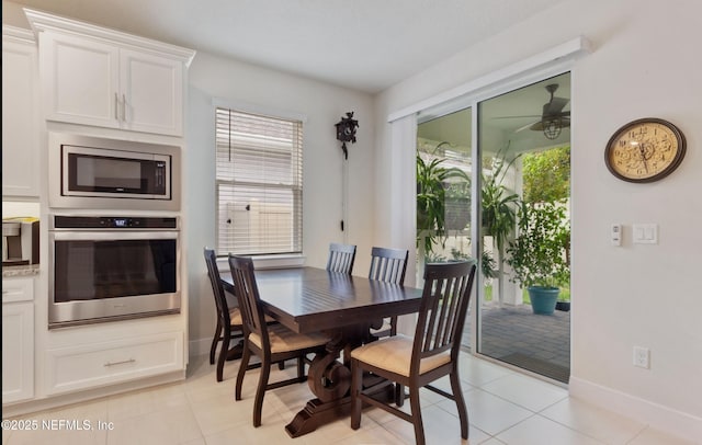 view of tiled dining area