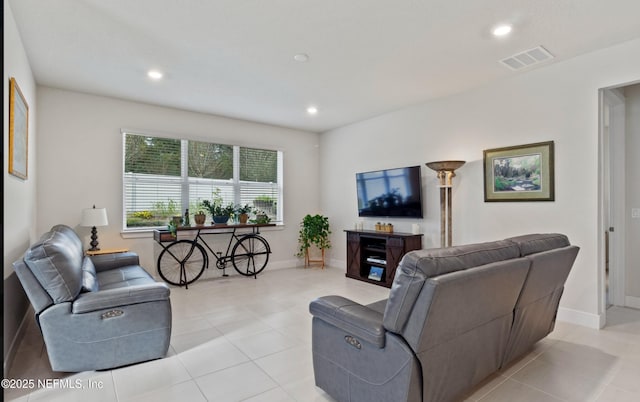 view of tiled living room