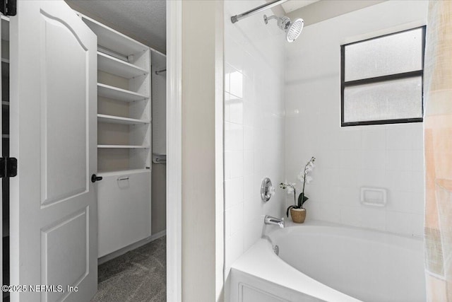 bathroom featuring shower / bathtub combination with curtain