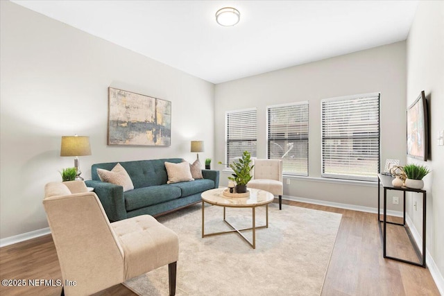 living room featuring light hardwood / wood-style floors