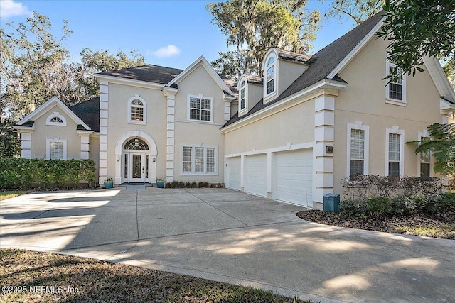 view of front property with a garage