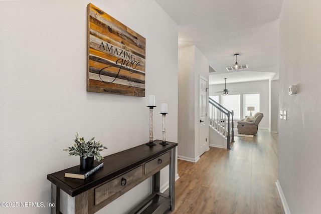 hall featuring light hardwood / wood-style flooring