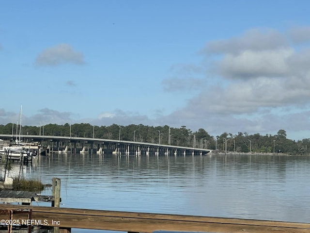 water view with a boat dock