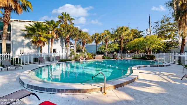 view of pool featuring a patio area