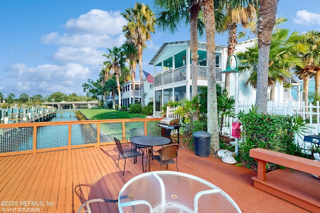 dock area featuring a wooden deck