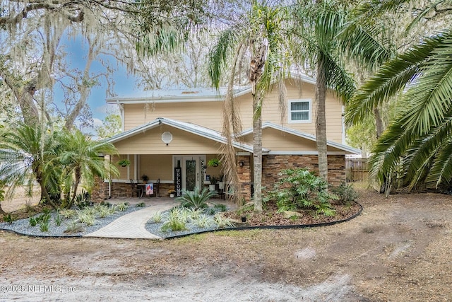 view of front of home featuring a porch