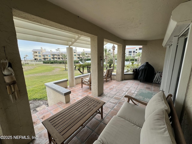 view of patio featuring an outdoor hangout area