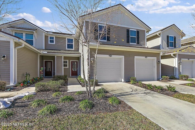 view of front facade featuring a garage and concrete driveway