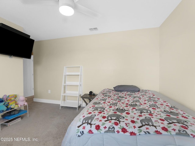 bedroom featuring ceiling fan