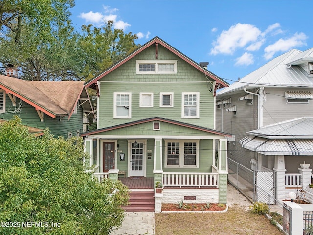 view of front of home with covered porch