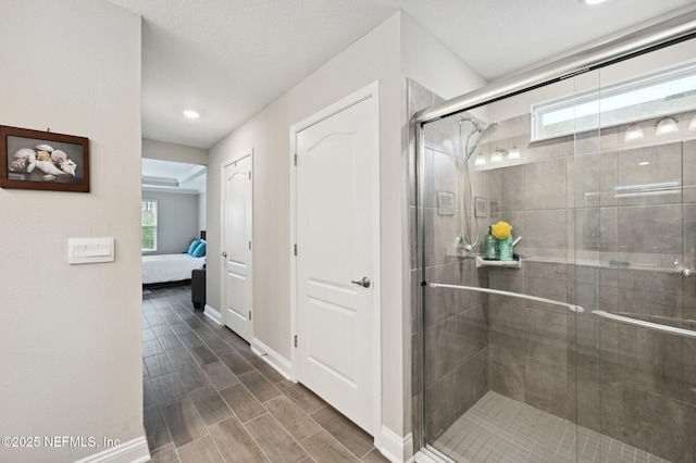 bathroom with walk in shower