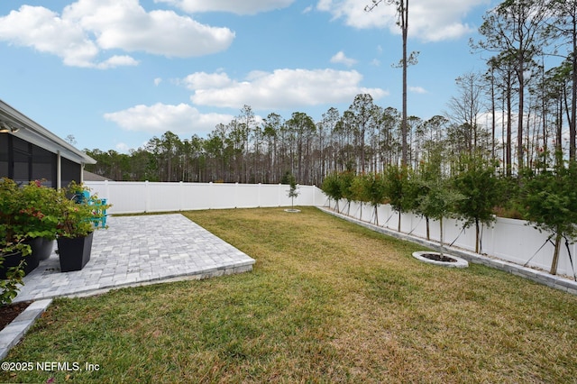 view of yard with a patio area