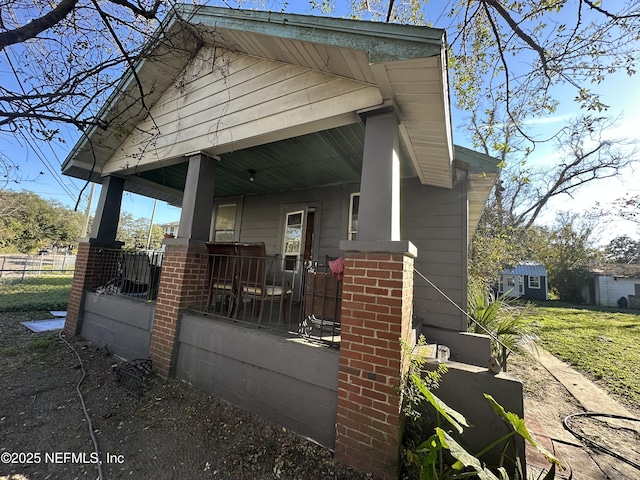 exterior space with covered porch