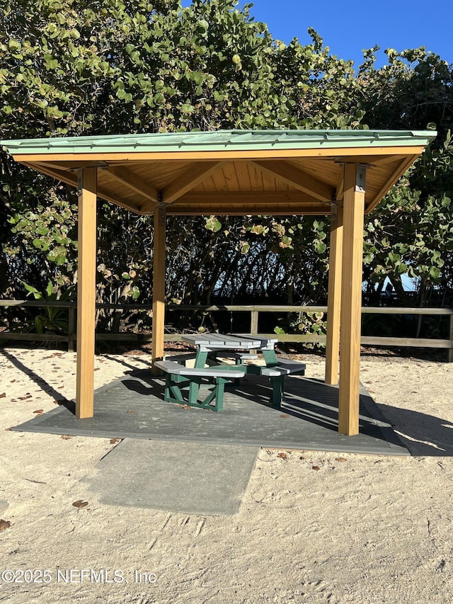 view of patio / terrace featuring a gazebo