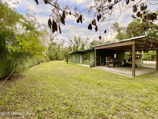 view of yard with a patio